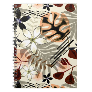 Cuaderno Hojas de palma y monstera, tropicales