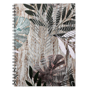Cuaderno Hojas de palmera, árboles, tropicales, botánicos
