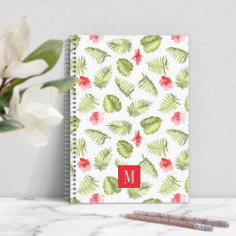 Cuaderno Hojas de palmeras verdes monográficas modernas