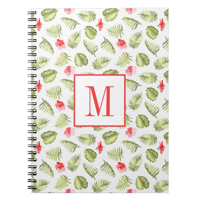 Cuaderno Hojas de palmeras verdes monográficas modernas (Frente)