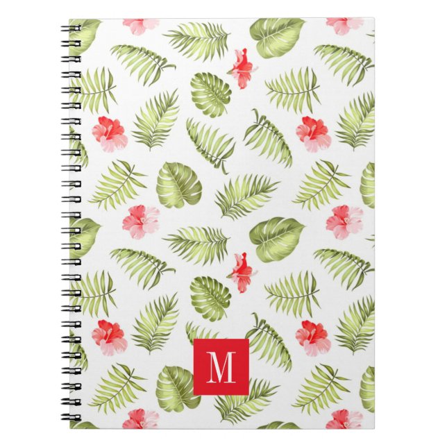 Cuaderno Hojas de palmeras verdes monográficas modernas (Frente)