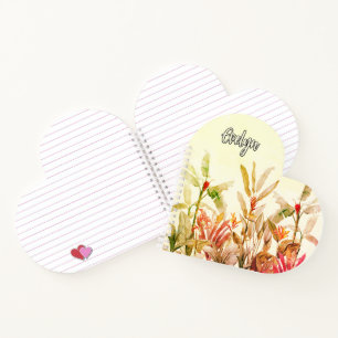 Cuaderno Hojas de plátano tropicales, nombre personalizado 