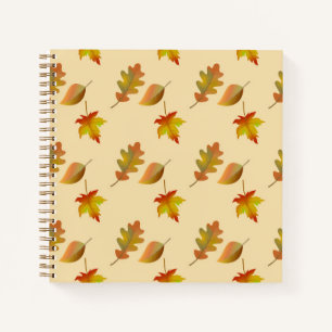 Cuaderno Hojas de roble acogedoras de arce de otoño