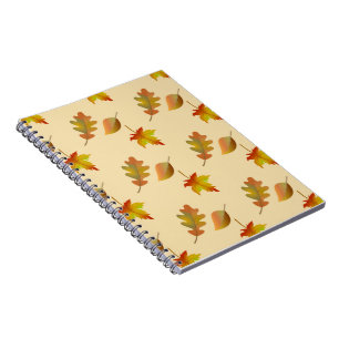 Cuaderno Hojas de roble acogedoras de arce de otoño