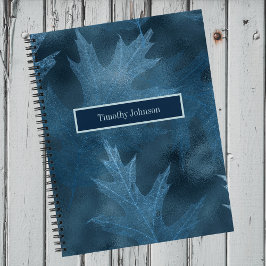 Cuaderno Hojas de roble Purpurinoso azules