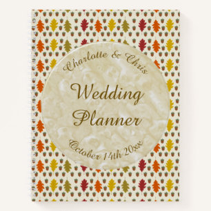 Cuaderno Hojas de roble y maíz Personalizado Boda otoño