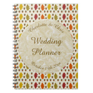 Cuaderno Hojas de roble y maíz Personalizado Boda otoño