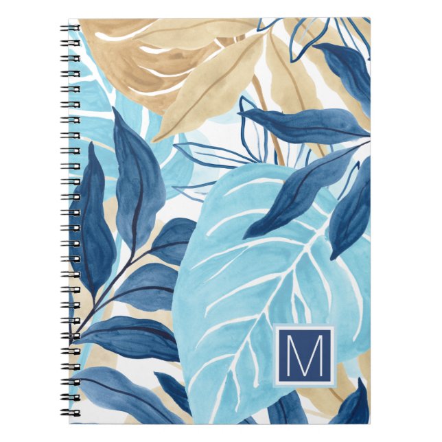 Cuaderno Hojas de selva azul (Frente)