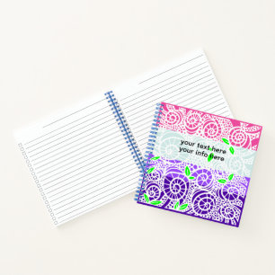 Cuaderno Hojas de Spring Doodle y conchas de caracol en esp
