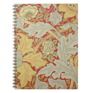 Cuaderno Hojas del Acanthus y color de rosa salvaje en un