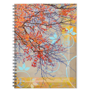 Cuaderno Hojas del naranja, diseño del grunge