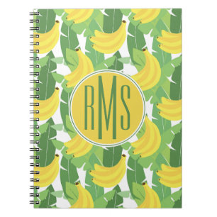 Cuaderno Hojas del plátano y monograma del modelo el   de