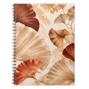Cuaderno Hojas doradas de ginkgo Diseño botánico elegante