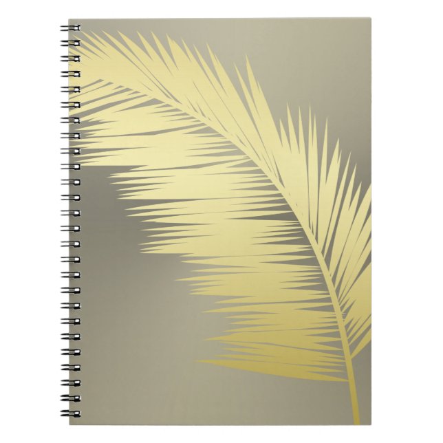 Cuaderno Hojas doradas de palma tropical (Frente)