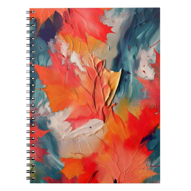 Cuaderno Hojas en el viento – Movimiento abstracto de otoño (Frente)