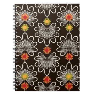 Cuaderno Hojas Estilizadas: Fondo Gráfico Floral