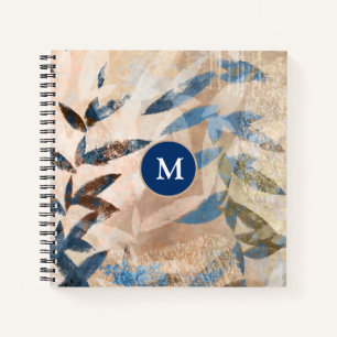 Cuaderno Hojas estratificadas abstractas - azules y neutral