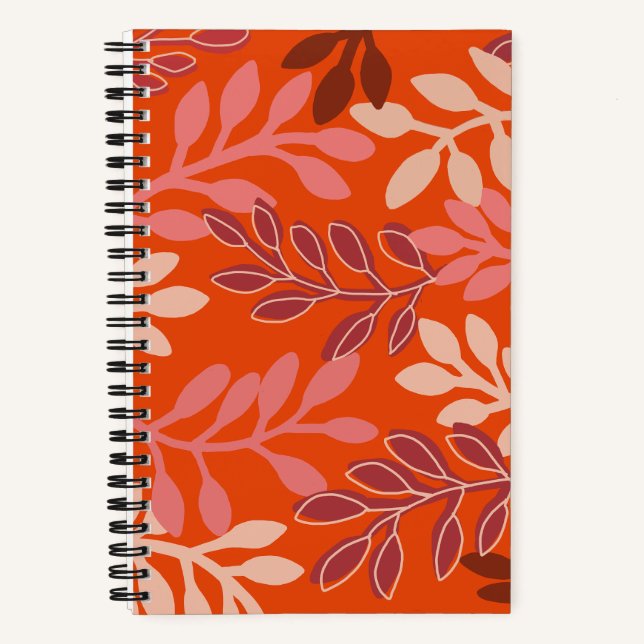 Cuaderno Hojas florales juguetonas (Anverso)