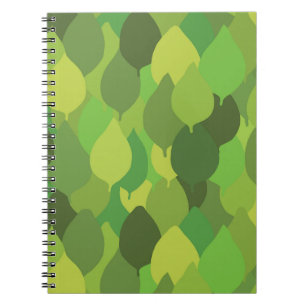 Cuaderno Hojas frondosas alegres - patrón de superficie sin