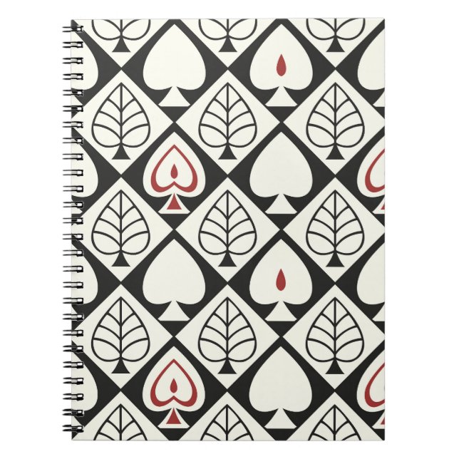 Cuaderno Hojas geométricas, patrón natural sin costura. (Frente)