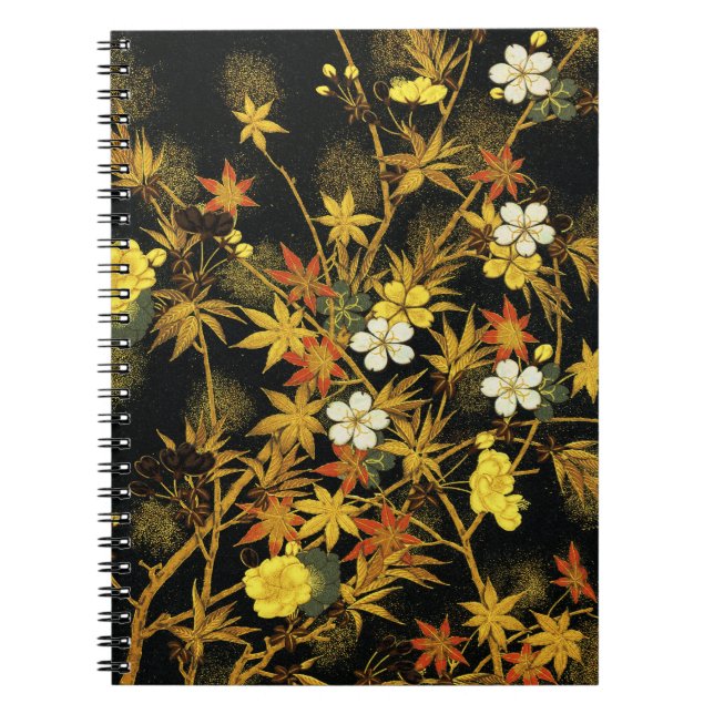 Cuaderno Hojas japonesas de otoño Antiguo Botánico (Frente)