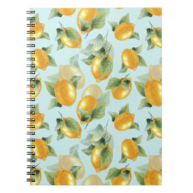 Cuaderno Hojas Lemons: Impresión sin inconvenientes de acua (Frente)