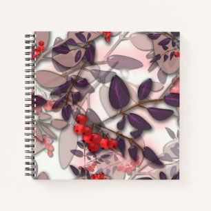 Cuaderno Hojas líquidas 3D de azulejos de vidrio y rowanber