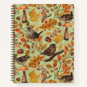 Cuaderno Hojas otoñales, bayas, setas y venas