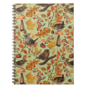 Cuaderno Hojas otoñales, bayas, setas y venas