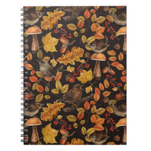 Cuaderno Hojas otoñales, bayas, setas y venas