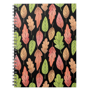Cuaderno Hojas otoñales de acuarela: patrón sin soldadura
