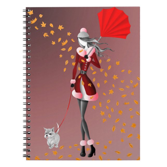 Cuaderno Hojas otoñales de Dog Walker (Frente)