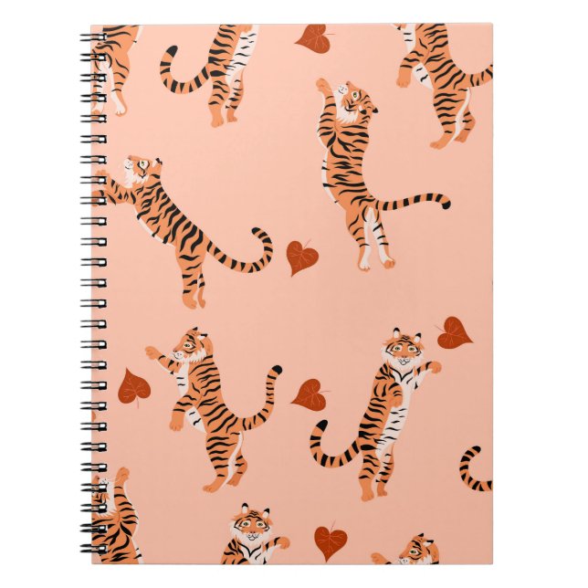 Cuaderno Hojas otoñales de los tigres: Patrón de saltos de  (Frente)