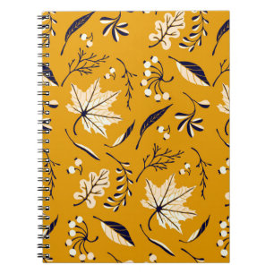 Cuaderno Hojas otoñales en un patrón sin soldadura al estil