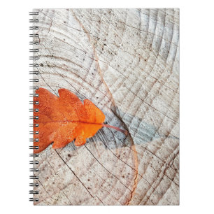 Cuaderno Hojas otoñales madera de hoja de roble