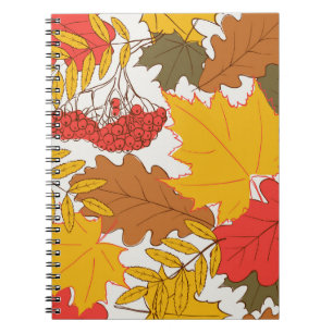 Cuaderno Hojas otoñales, patrón simple sin costura