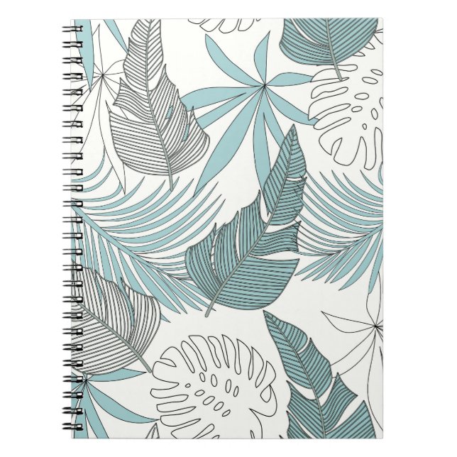 Cuaderno Hojas Tropicales: Brillante Tendencia Sin Marea (Frente)