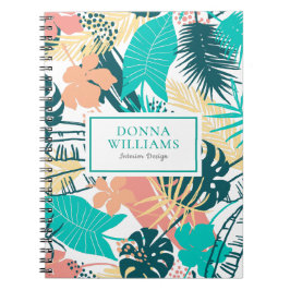 Cuaderno Hojas tropicales coloridas universidad