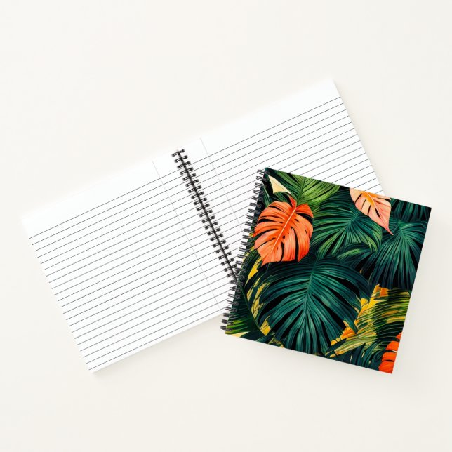 Cuaderno Hojas Tropicales Coloridas y Flores de Hibisco | (Interior)