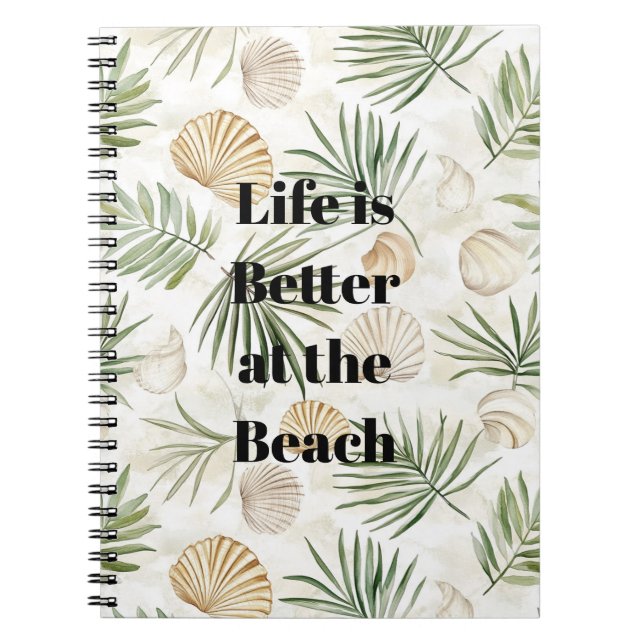 Cuaderno Hojas Tropicales Conchas de Playa (Frente)