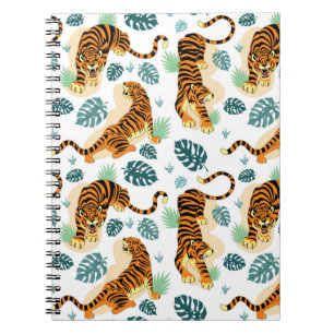 Cuaderno Hojas tropicales de los Tigres: Ilustracion de épo