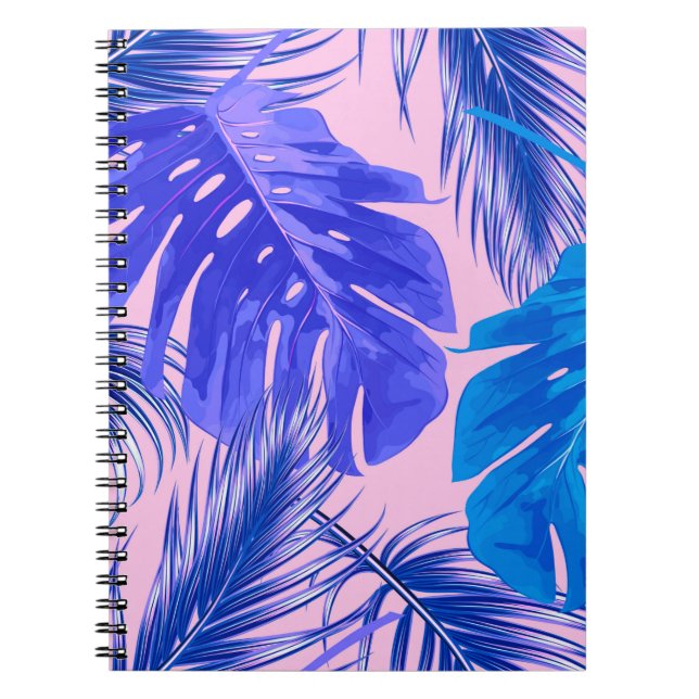 Cuaderno Hojas tropicales de palma, hojas de selva sin cost (Frente)