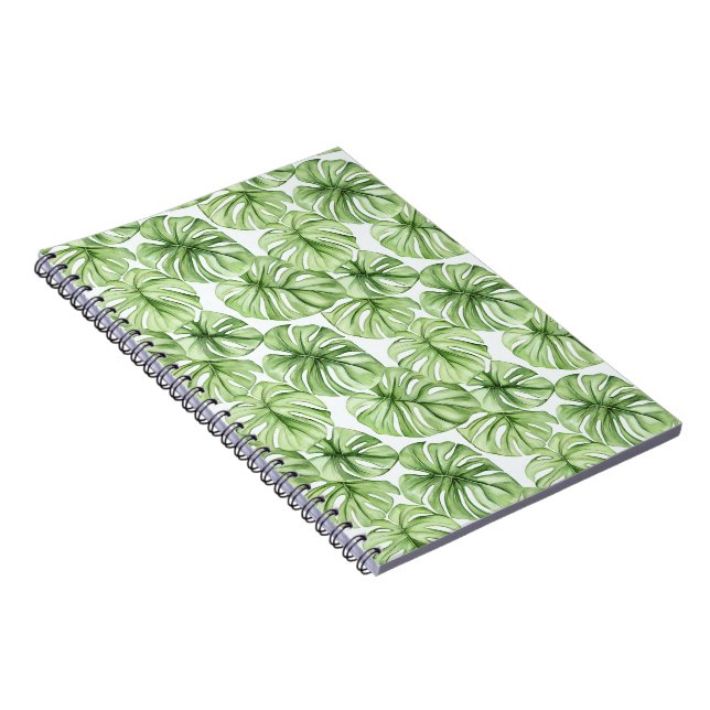 Cuaderno Hojas tropicales de palma verde (Lado Derecho)