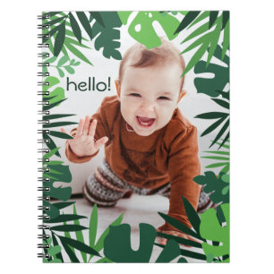 Cuaderno Hojas tropicales de palmera de la jungla de niño h