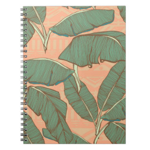 Cuaderno Hojas tropicales de palmera fondo transparente