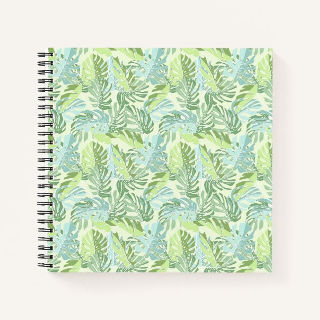 Cuaderno Hojas tropicales de palmera pastorales (Anverso)