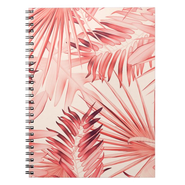 Cuaderno Hojas tropicales de palmeras, patrón hawaiano eleg (Frente)