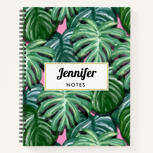 Cuaderno Hojas tropicales Foliage Green & Lush (Anverso)