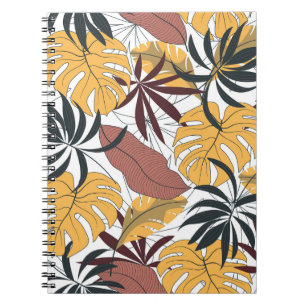 Cuaderno Hojas tropicales: fondo vibrante sin costura.