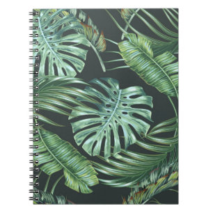 Cuaderno Hojas tropicales, monstera, hoja de plátano, foli